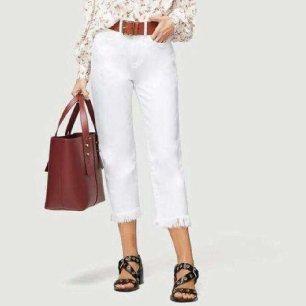 Frame Le Stevie Crop Blanc White Size 33